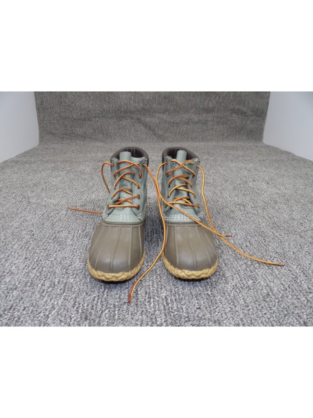 L.L.Bean Women's Duck Boots Ankle Lace Up Water Resistant Sage Brown Size 9M